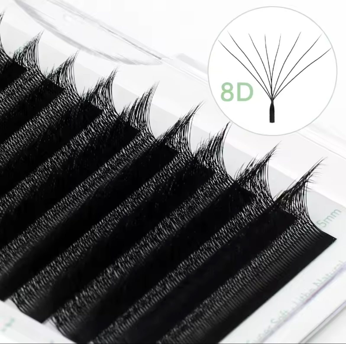 Natuhana 8D W lashes - D Curl - 0.07 Thickness - 8-14 Mix Length.