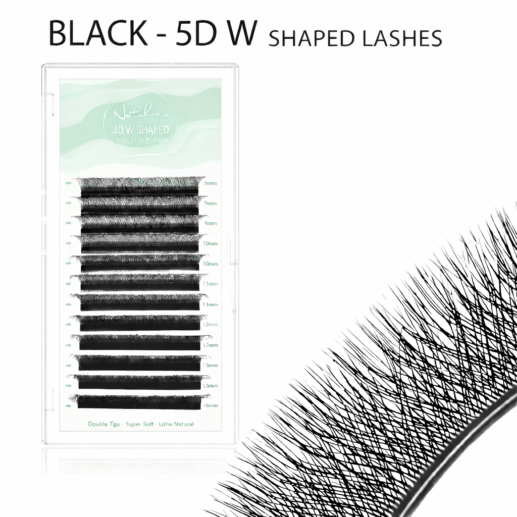Natuhana 5D W lashes - D Curl - 0.07 Thickness - 8-14 Mix Length.