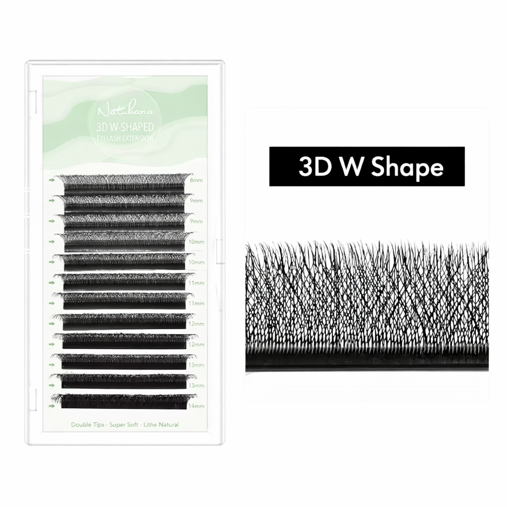 Natuhana 3D W lashes - C Curl - 0.05 Thickness - 8-14 Mix Length.