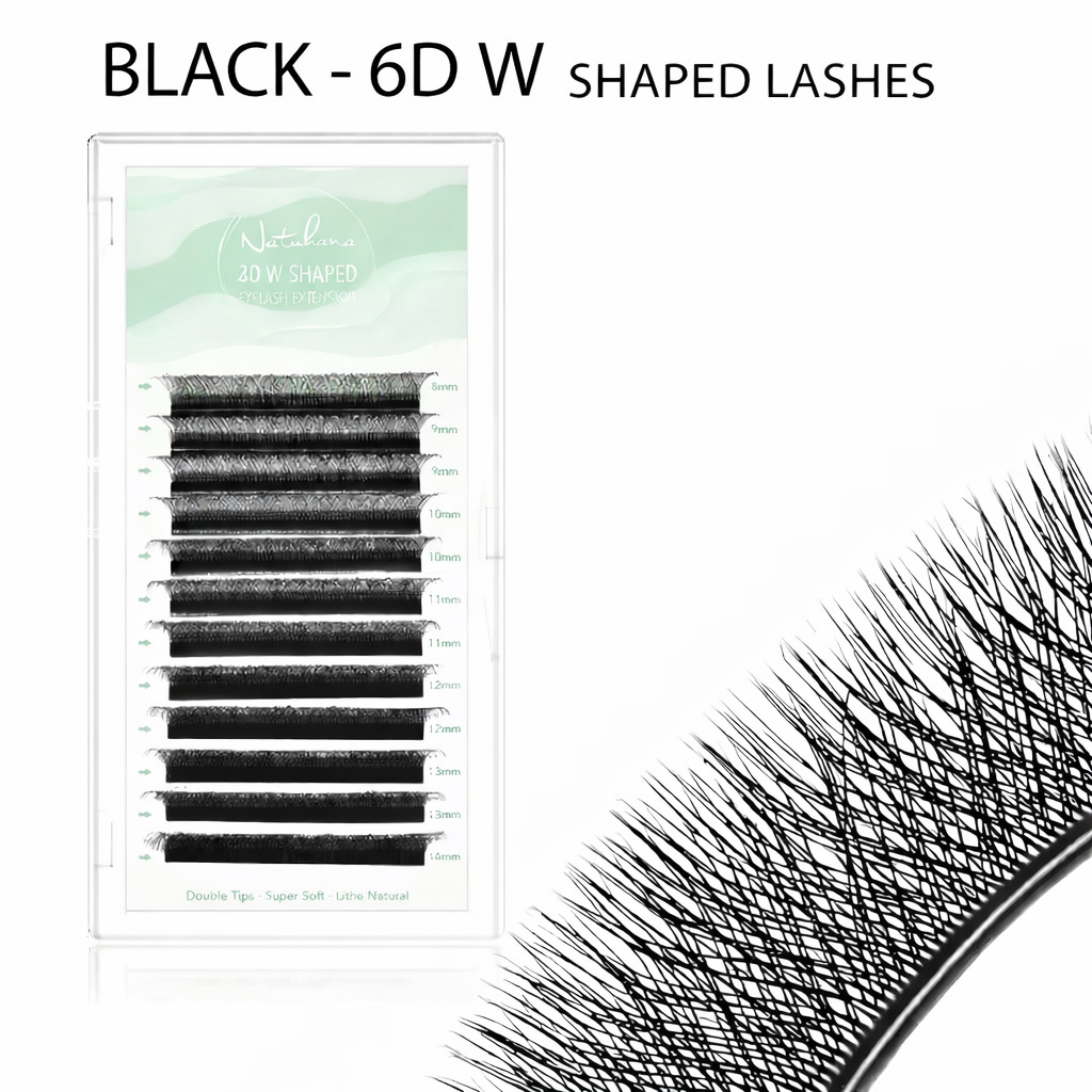Natuhana 6D W lashes - D Curl - 0.05 Thickness - 8-14 Mix Length.