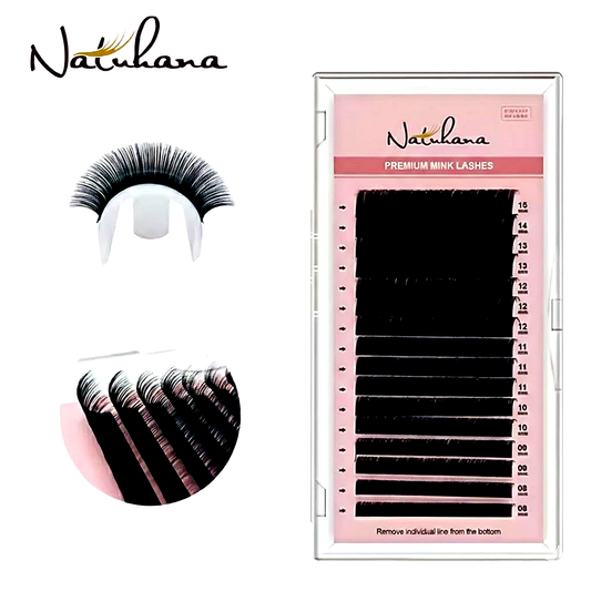 Natuhana Individual lashes - C Curl - 0.15 Thickness - 8-15 Mix Length.