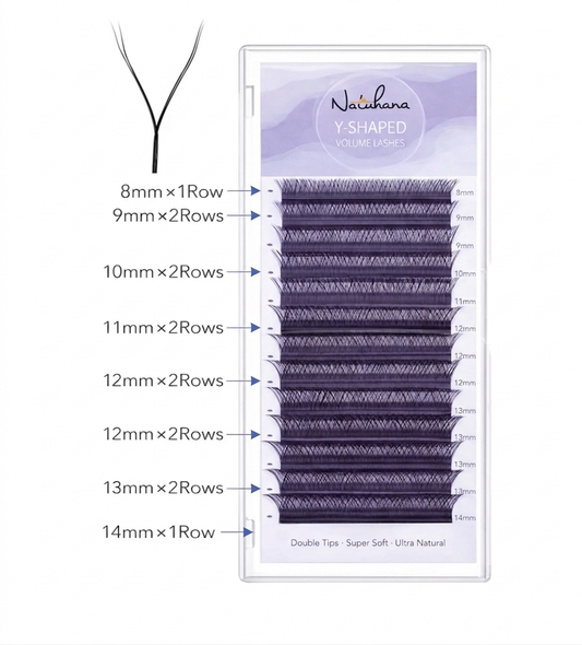 Natuhana YY lashes - C Curl - 0.07 Thickness - 8-14 Mix Length.
