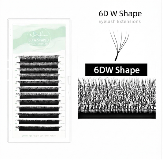 Natuhana 6D W lashes - C Curl - 0.05 Thickness - 8-14 Mix Length.
