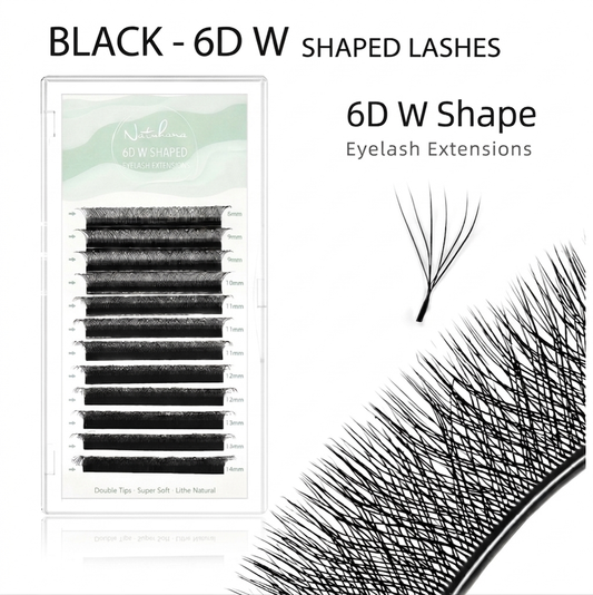 Natuhana 6D W lashes - D Curl - 0.05 Thickness - 8-14 Mix Length.