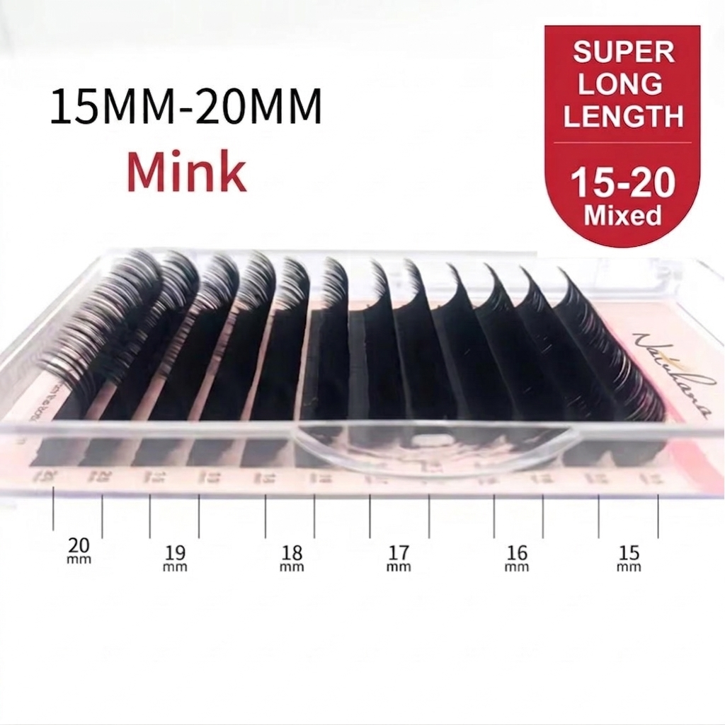 Natuhana Super Long lashes - C Curl - 0.10 Thickness- 15-20 Mix Length.
