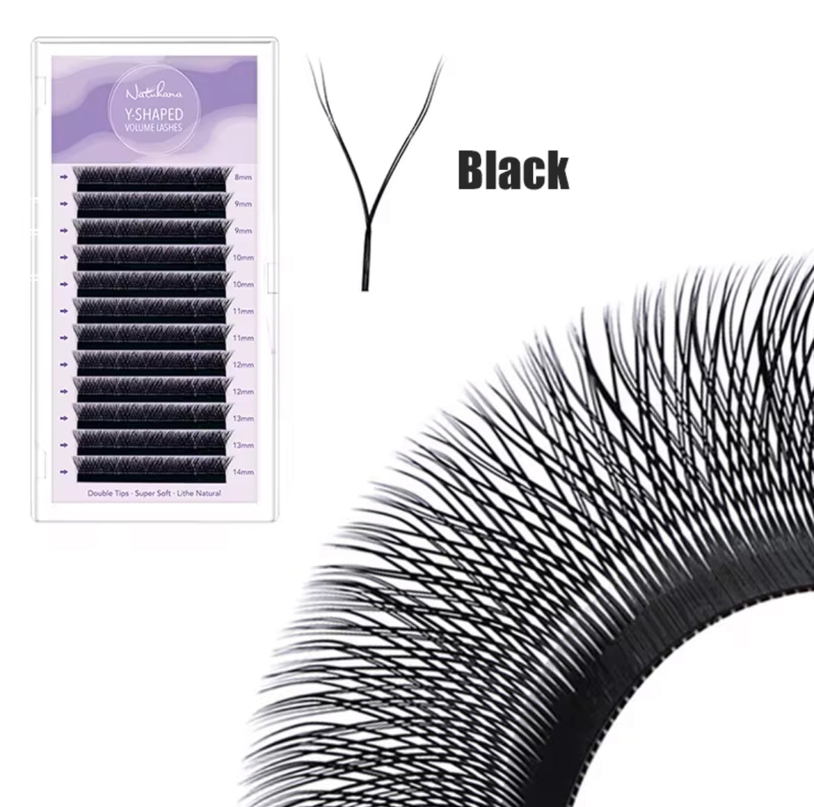 Natuhana YY lashes - D Curl - 0.07 Thickness - 8-14 Mix Length.