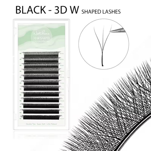 Natuhana 3D W lashes - D Curl - 0.05 Thickness - 8-14 Mix Length.