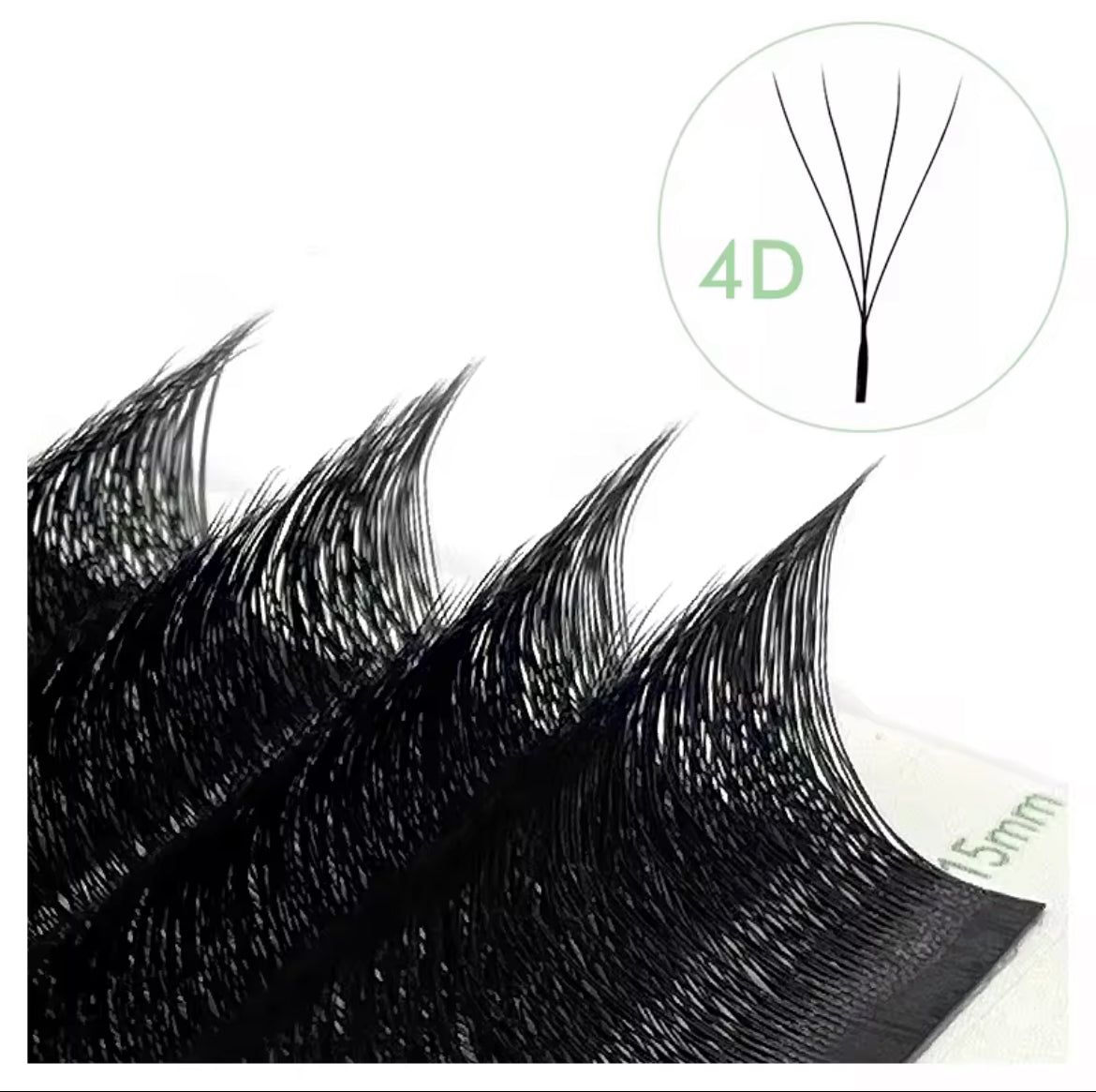 Natuhana 4D W lashes - D Curl - 0.05 Thickness - 8-14 Mix Length.