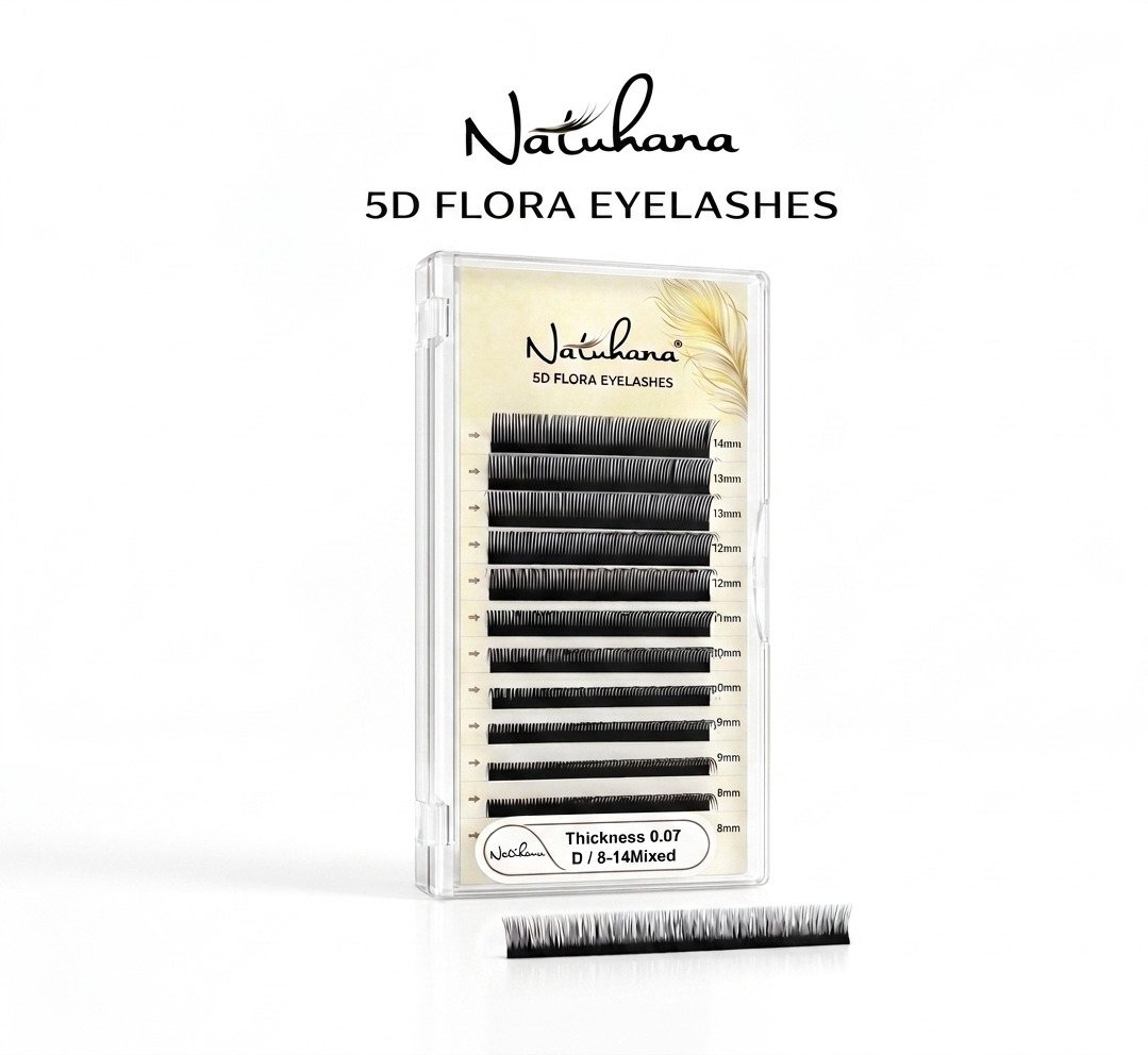 Natuhana 5D Flora lashes - D Curl - 0.07 - 8-14 Mix