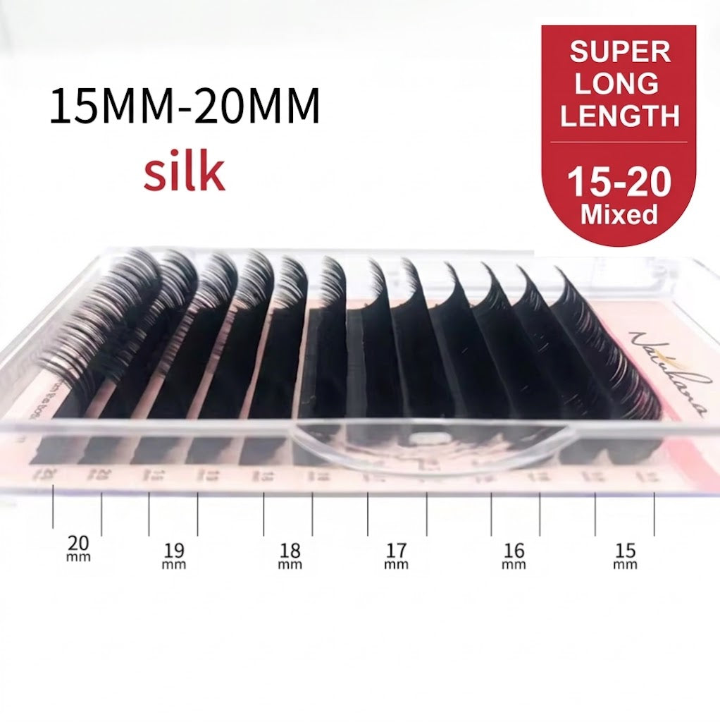 Natuhana Super Long lashes - C Curl - 0.07 Thickness - 15-20 Mix Length.